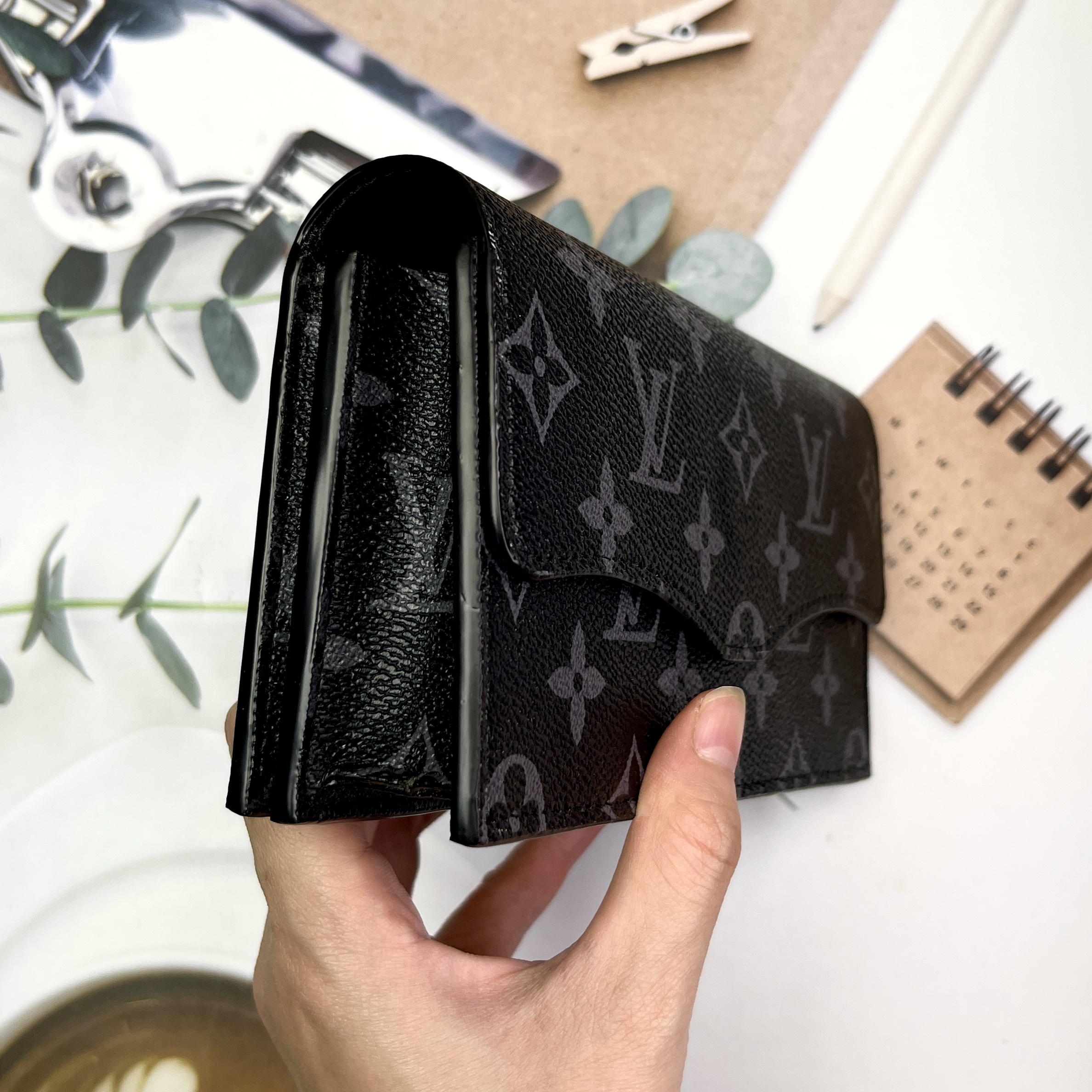 Bao da 2 ngăn đựng điện thoại và tiền - LV